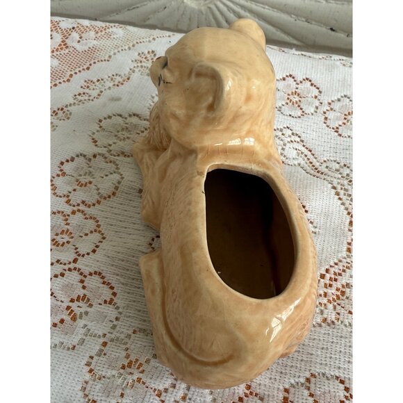 Vintage 50's McCoy Pottery Beige Kitten Cat Planter - Picture 11 of 14
